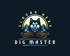 Husky Sled Dog logo design