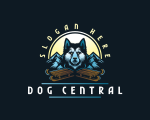 Husky Sled Dog logo design