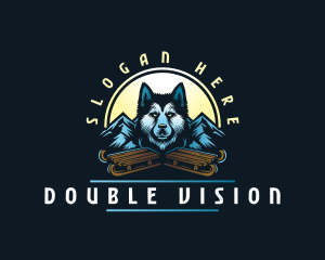 Husky Sled Dog logo design