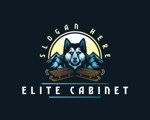 Husky Sled Dog logo design