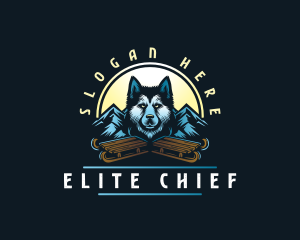 Husky Sled Dog logo design