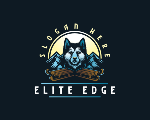 Husky Sled Dog logo design