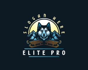 Husky Sled Dog logo design