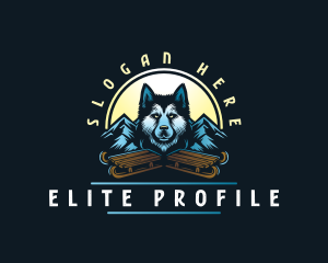 Husky Sled Dog logo design