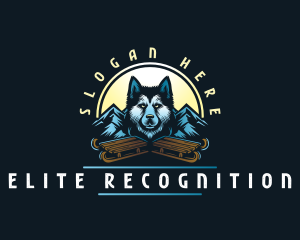 Husky Sled Dog logo design