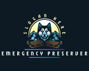 Husky Sled Dog logo design