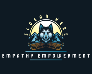 Husky Sled Dog logo design