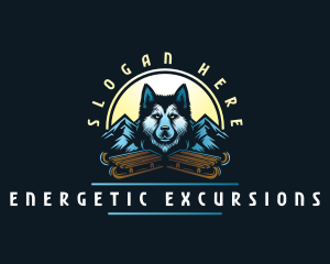 Husky Sled Dog logo design