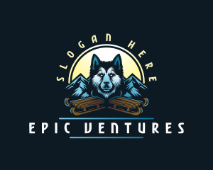 Husky Sled Dog logo design