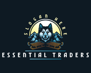 Husky Sled Dog logo design