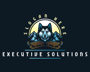 Husky Sled Dog logo design