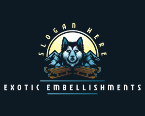 Husky Sled Dog logo design