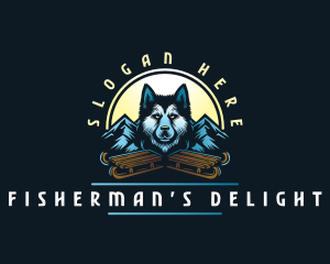 Husky Sled Dog logo design