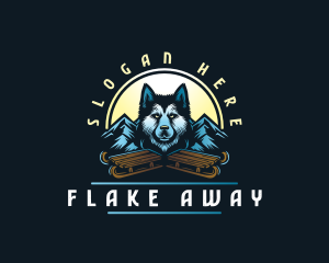 Husky Sled Dog logo design