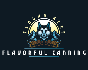 Husky Sled Dog logo design