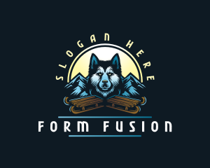 Husky Sled Dog logo design