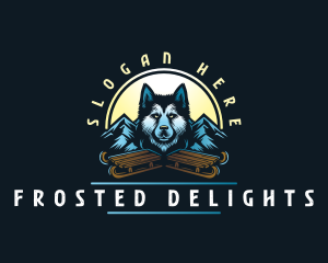 Husky Sled Dog logo design