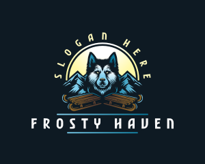 Husky Sled Dog logo design