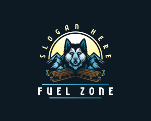 Husky Sled Dog logo design