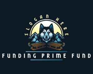 Husky Sled Dog logo design