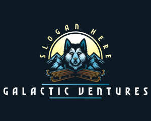 Husky Sled Dog logo design