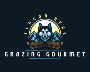 Husky Sled Dog logo design