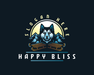 Husky Sled Dog logo design