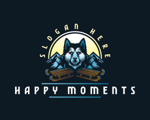 Husky Sled Dog logo design