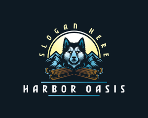 Husky Sled Dog logo design