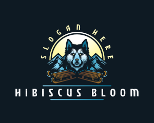 Husky Sled Dog logo design