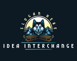 Husky Sled Dog logo design