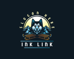 Husky Sled Dog logo design