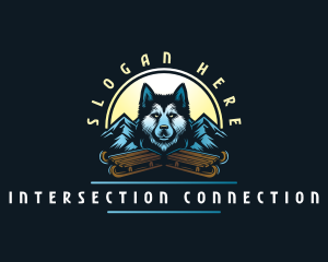 Husky Sled Dog logo design