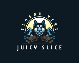 Husky Sled Dog logo design