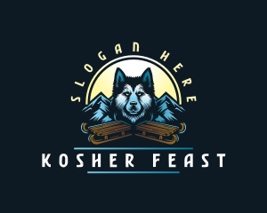 Husky Sled Dog logo design