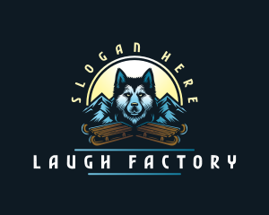 Husky Sled Dog logo design