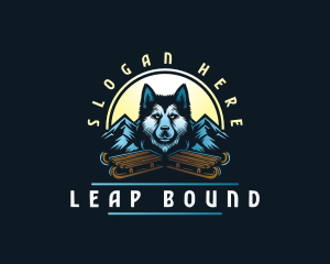 Husky Sled Dog logo design