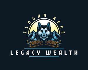 Husky Sled Dog logo design