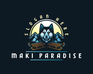 Husky Sled Dog logo design