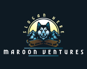 Husky Sled Dog logo design