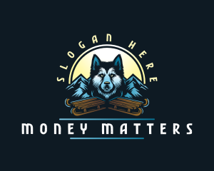 Husky Sled Dog logo design