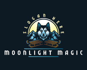 Husky Sled Dog logo design