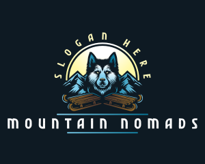 Husky Sled Dog logo design