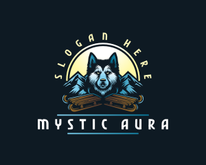 Husky Sled Dog logo design