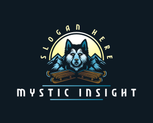 Husky Sled Dog logo design