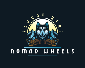 Husky Sled Dog logo design