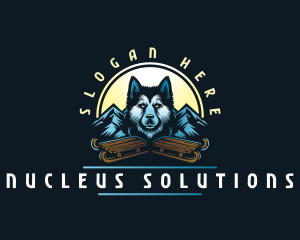 Husky Sled Dog logo design