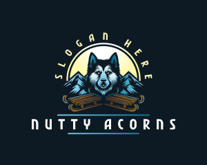 Husky Sled Dog logo design