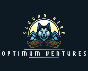 Husky Sled Dog logo design