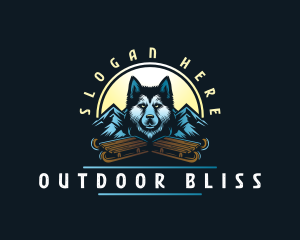 Husky Sled Dog logo design